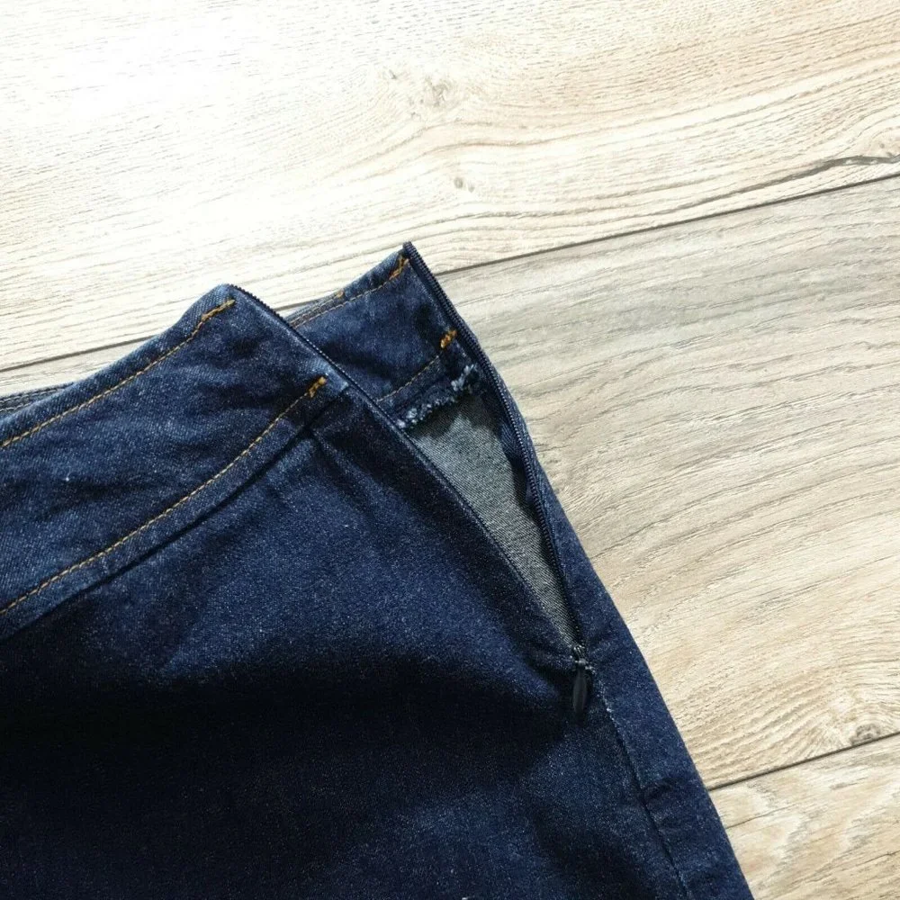 NY Jeans Womens Denim Skirt Size 10 Dark Wash 21" Long Casual Dress New York Co - Picture 3 of 8